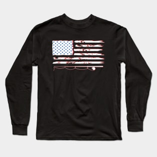 American Flag Fishing Long Sleeve T-Shirt